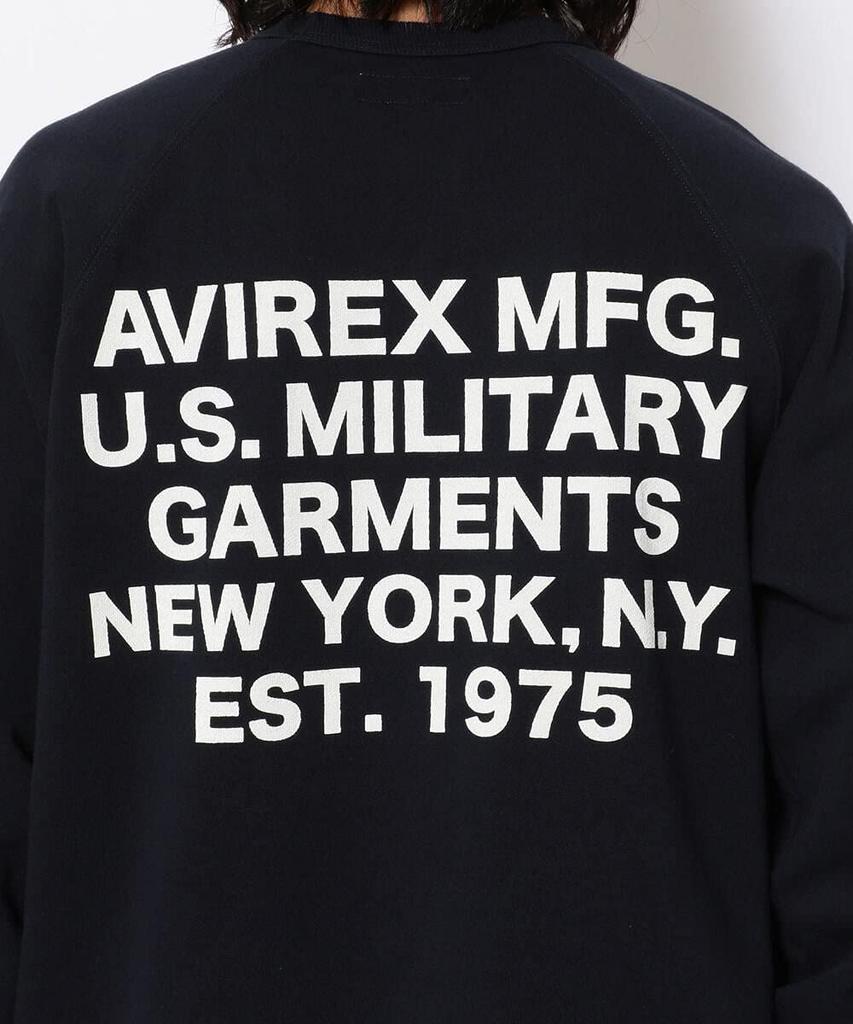 TYPE Crew Neck NAVY [AVIREX] BLUE, Sweatshirt, Tomcat, 6113427, Men's, M, 087,