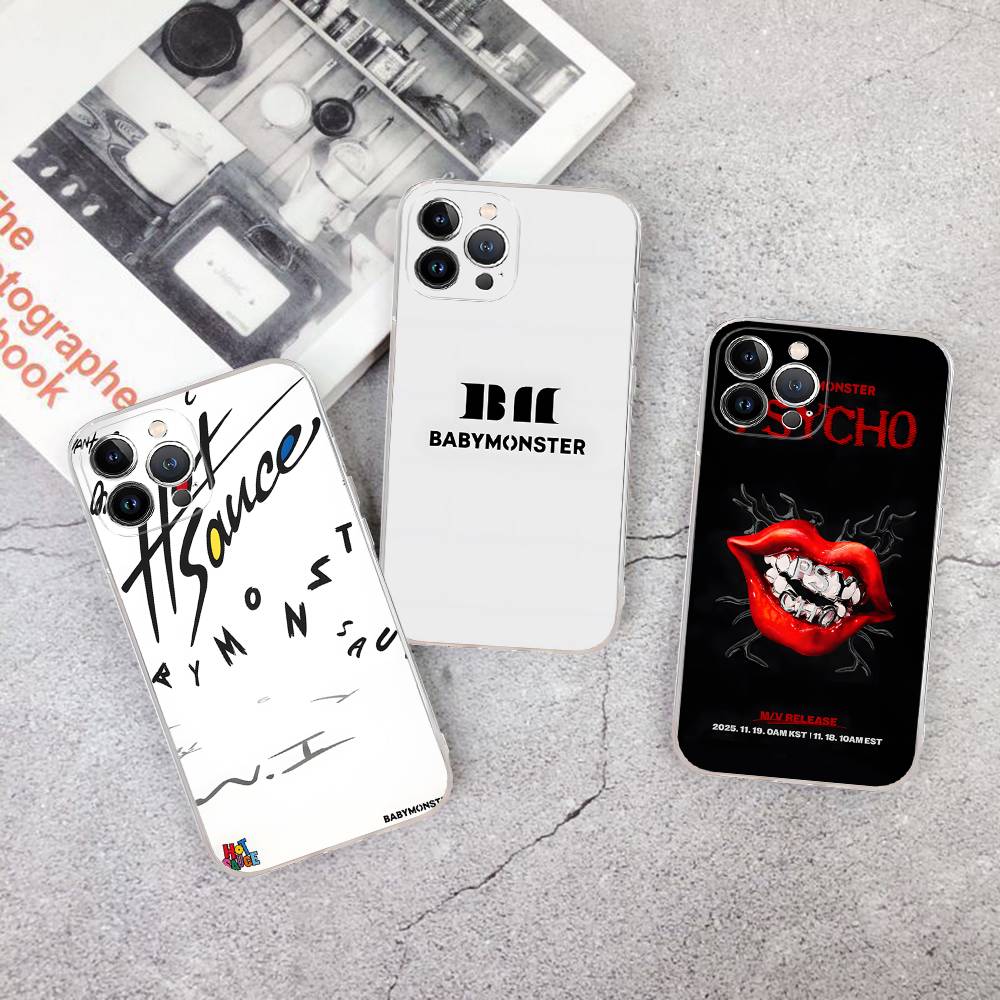 B-Baby M-Monster K-Kpop Phone Case For IPhone 11 13 16 12 17 14 15 Pro Max Plus Soft Clear Back Cover Coque