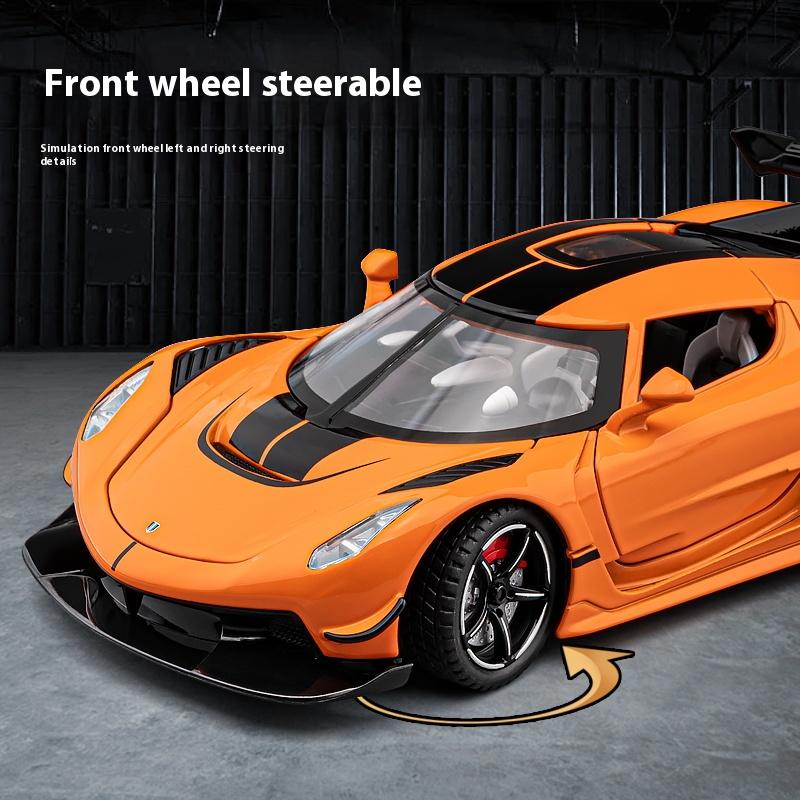 1/22 Металлическая литая модель суперкара Koenigsegg JESKO Гонки Подарок Мальчику Симуляция звука и света Втягивание Коллекционные Украшения