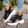 Fashion 2025 New Women's Open Toe Platform Sandals Summer Fashion Slip-On Comfortable Thick Sole Sporty Strappy Shoes Zapatos Mujer