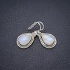 StarGems® Natural Moonstone Handmade 925 Sterling Silver Earrings 1.25" F5929