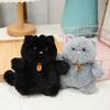 Charming White Black Grey Cat Plush Keychain Soft And Cuddly For Bags