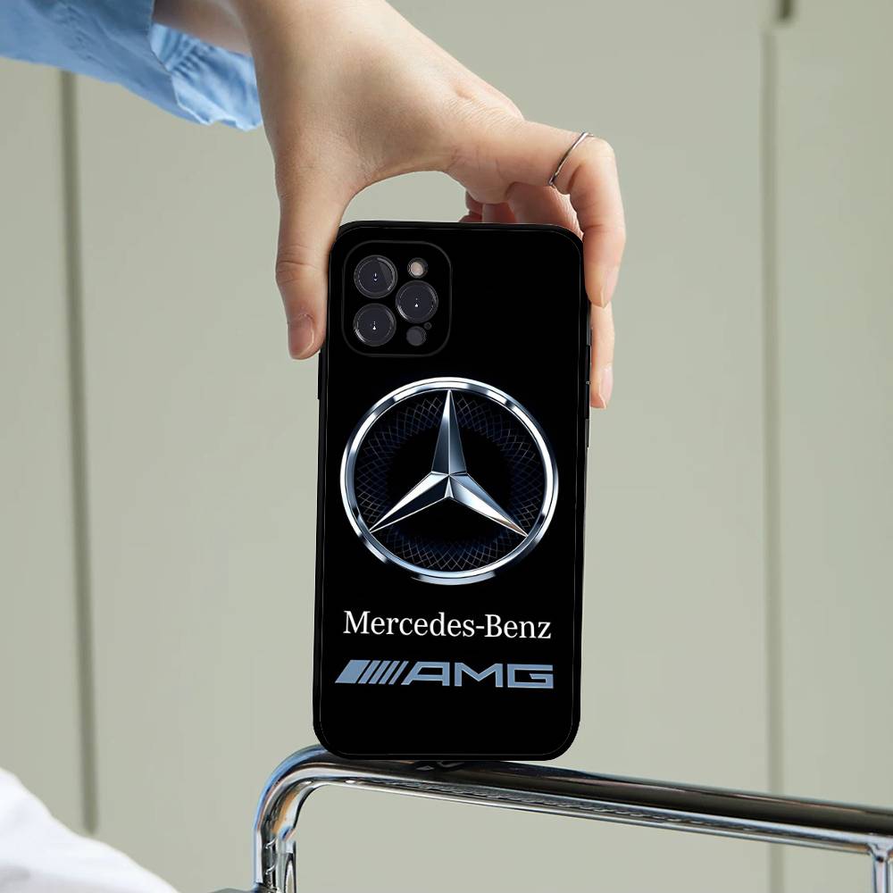 CRI1Car M-Mercedes-Benz Phone Case For IPhone 16 15 14 13 12 11 17 Pro Max Simplicity Back TPU Soft Case