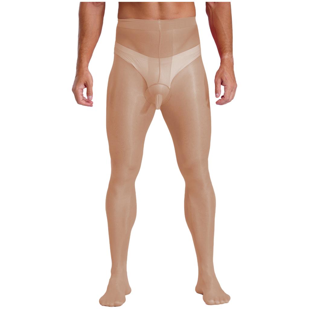 Мужские прозрачные эластичные колготки с эластичной талией, леггинсы для переодевания, глянцевые колготки для выступлений в косплее