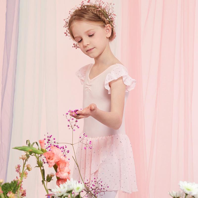 Girls' Summer Ballet Dance Dress - Short-Sleeved Toddler Chinese Skirt