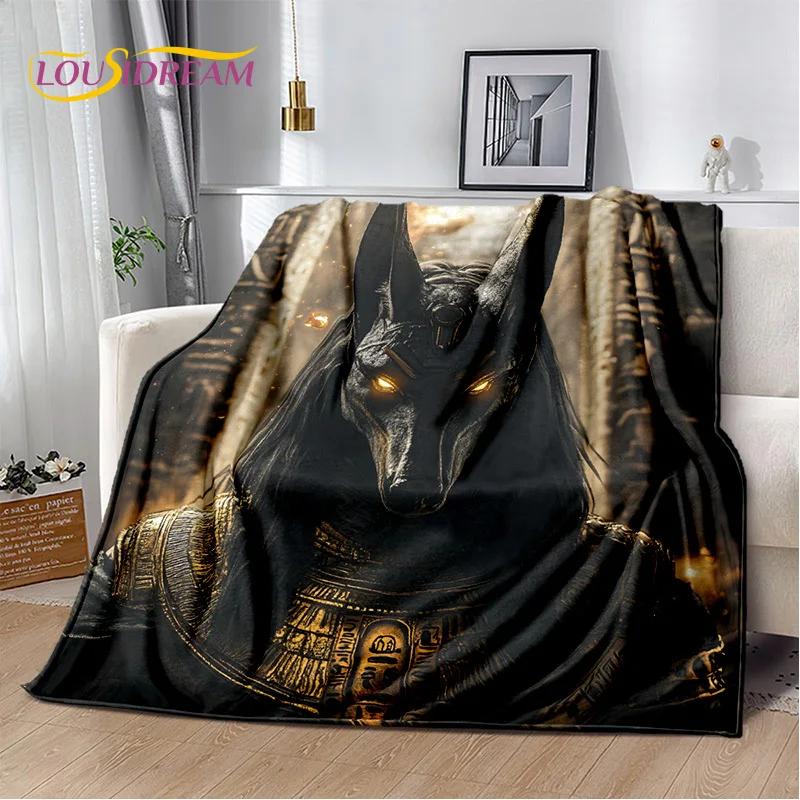 2025 Ancient Egypt Death Anubis Pharaoh Horus Mythology Soft Blanket,Soft Throw Blanket for Home Bedroom Bed Sofa Cover Child
