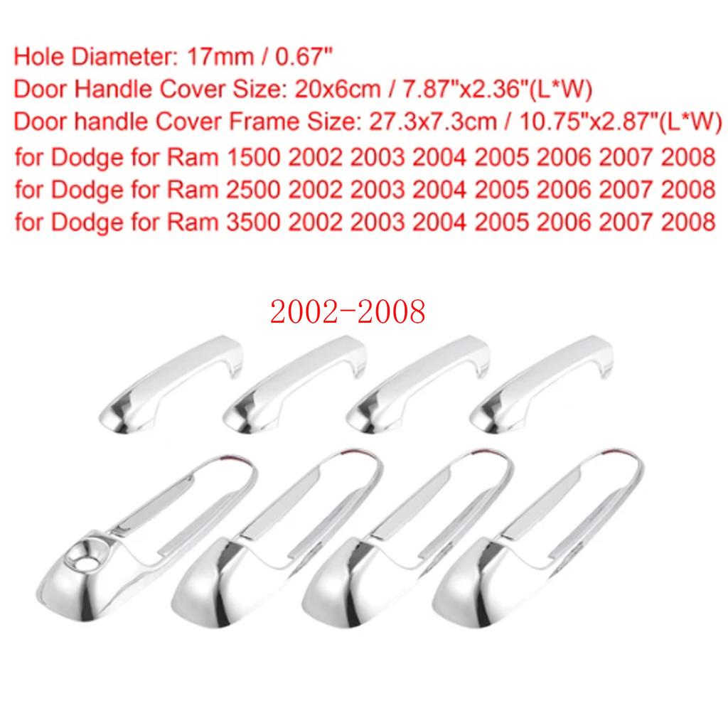 New Car ABS Chrome Accessories Plated Door Handle Bowl Cover Trim 2005 - 2018 For DURANGO Dodge DAKOTA RAM 1500 2500 3500