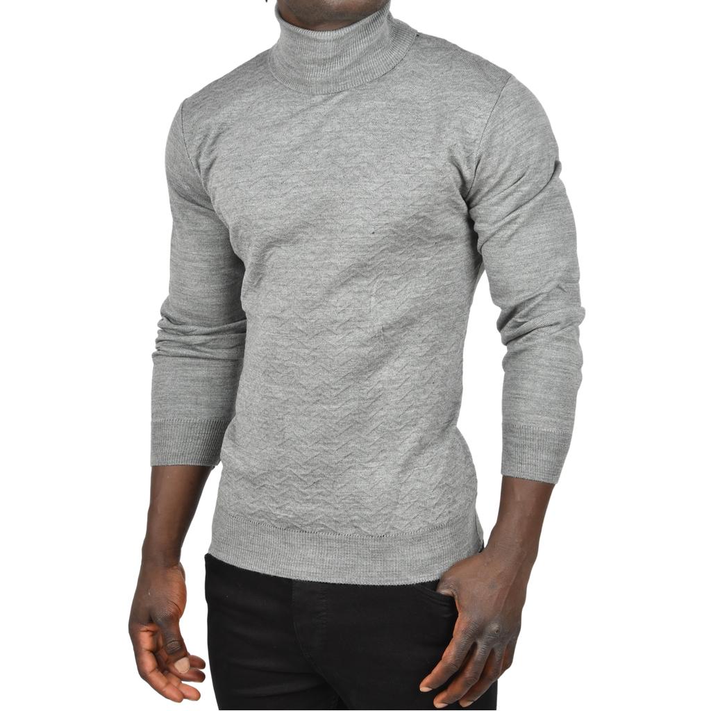 DeepSEA Водолазка с зигзагообразным узором и облегающим трикотажным воротником с воротником 2505497