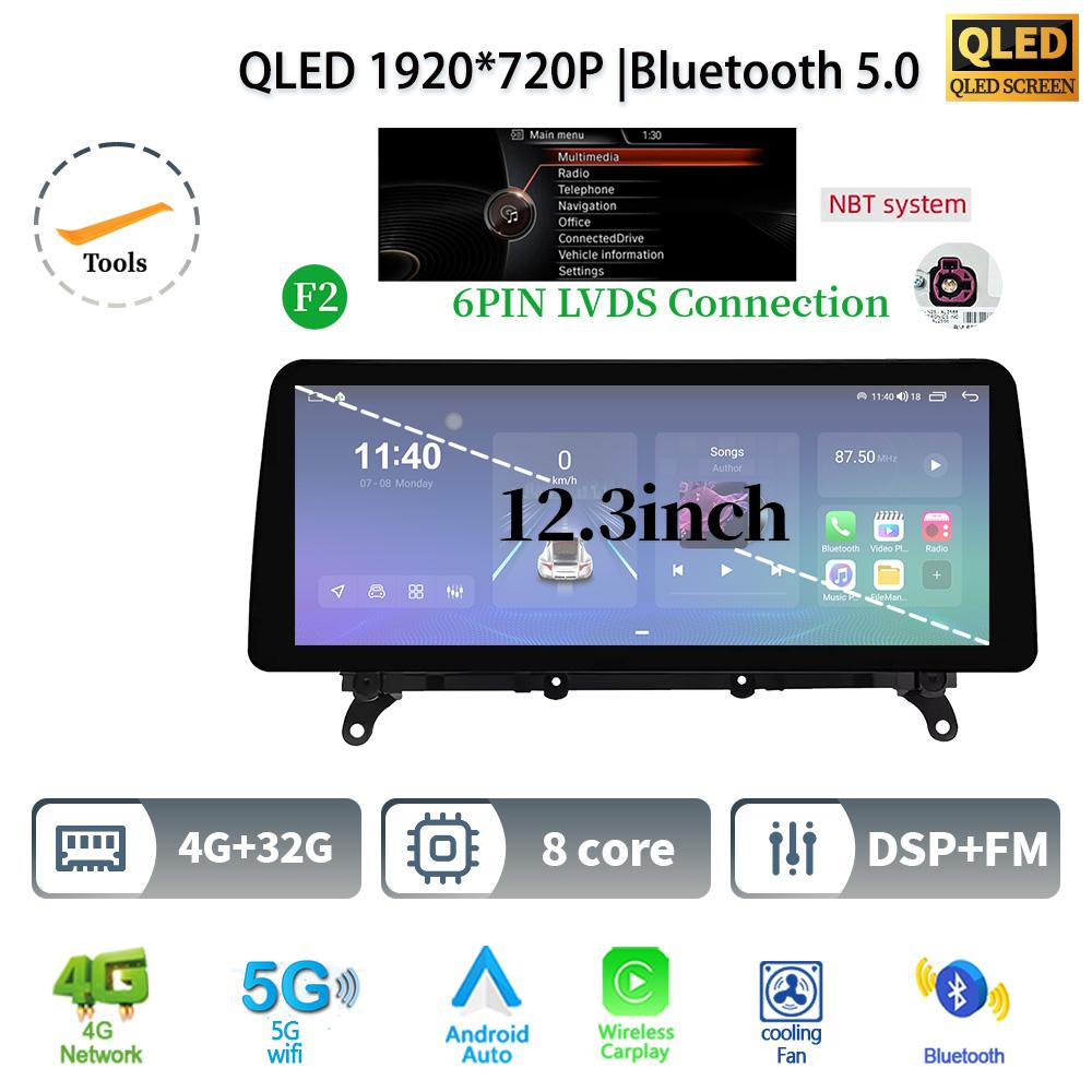 12,3" для BMW X3 F25 X4 F26 2011-2017 Android 14 автомобильное радио мультимедиа GPS навигация Bluetooth WIFI CarPlay сенсорный экран стерео
