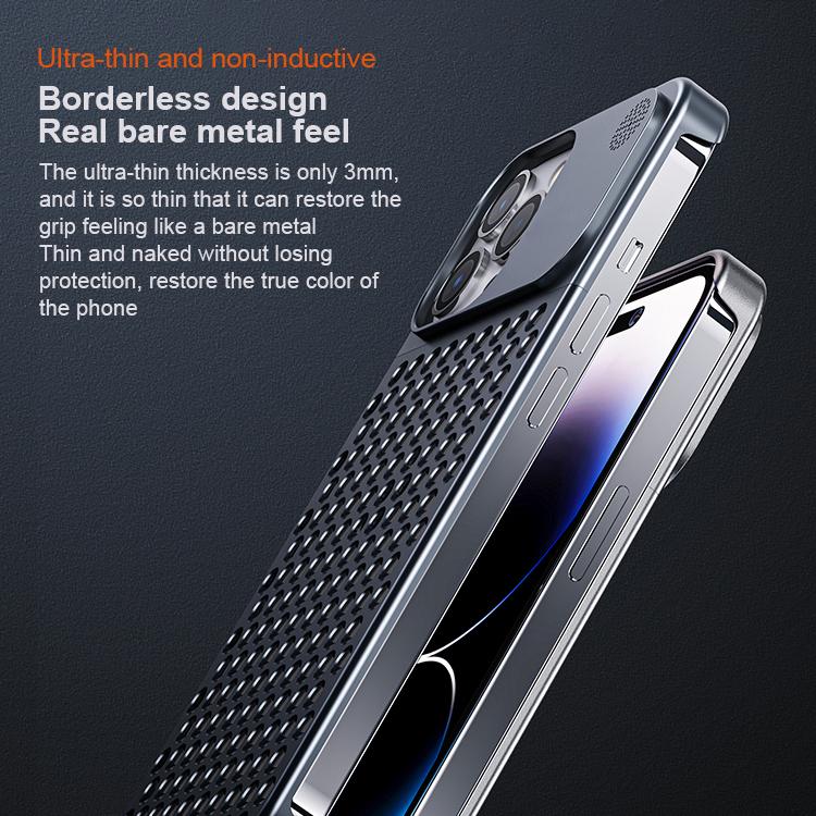 Чехол из алюминиевого сплава для Iphone 15 14 Pro Max, чехол для Iphone 12 13 Pro, чехол для iPhone, полый рассеиватель тепла, подходит для защиты от падения