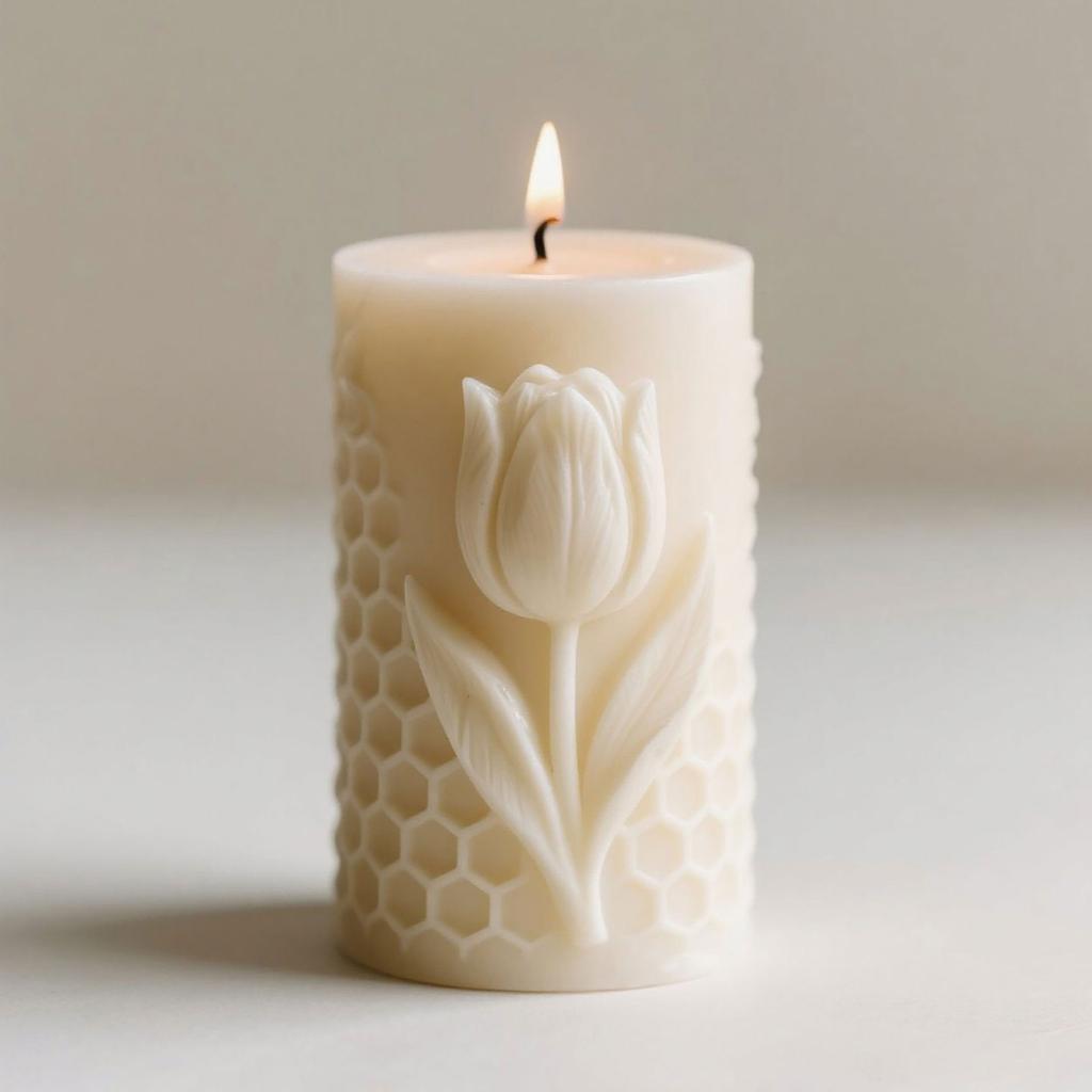 Embossed Honeycomb Candle Molds Cylinder Candle Silicone Molds for Epoxy Resin Making Candle Soap Gypsum Silicone Molds