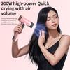 Cordless Hair Dryer 200W 15000mAh USB Rechargeable Adjustable LCD Display High Speed Fast Drying Low Noise Portable Travel Women Blow Dryer