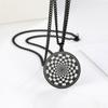 Dawapara The Illusion of Amulet Pendant Necklace Geometric Hypnosis Talisman Stainless Steel Jewelry Gift for Men Women