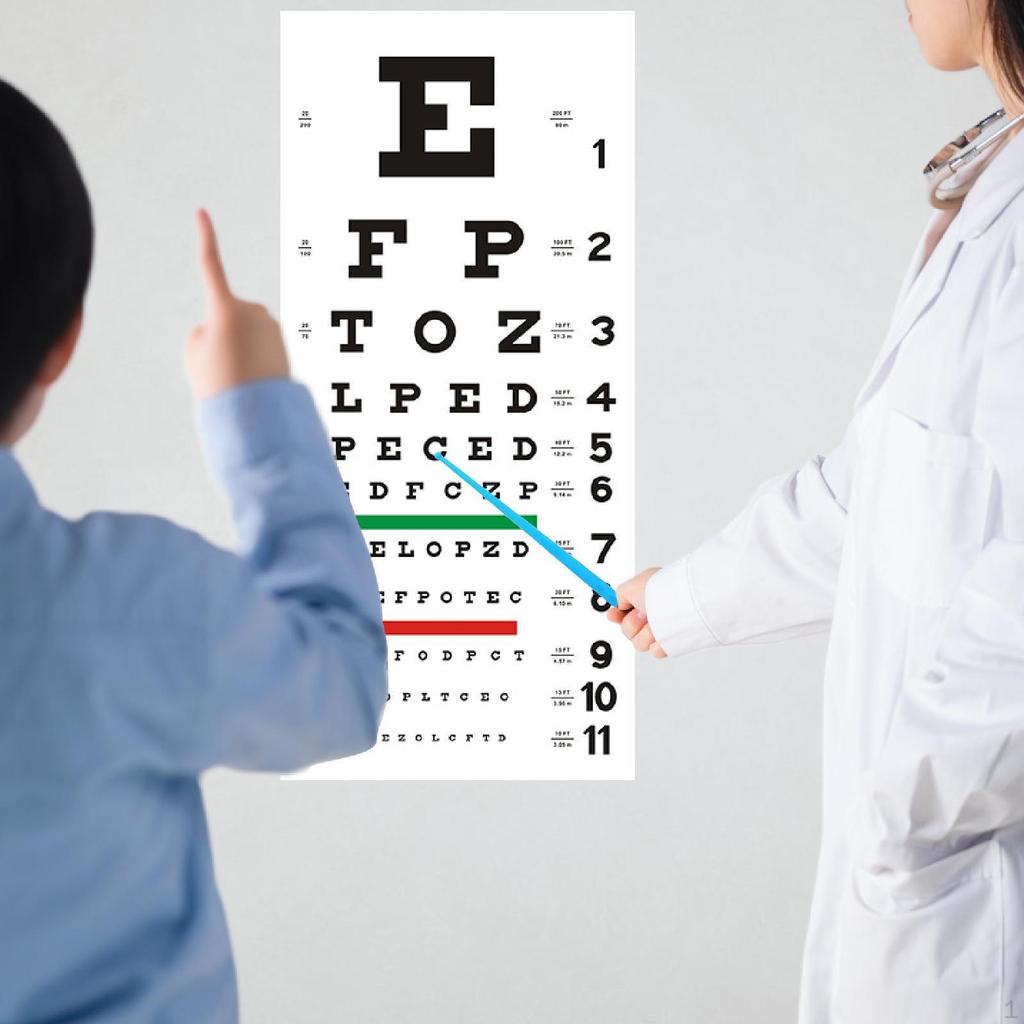 Таблица для проверки зрения ПВХ Слабое зрение Легко чистить с окклюдером и указкой Настенная Домашняя