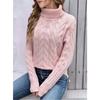 Women's High Collar Sweater - Soft Elastic Pullover, Essential Solid Color Top for Autumn and Winter, Hand Washed, Comfortable and Fitted