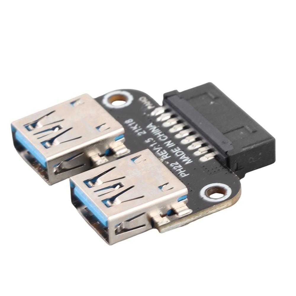 Dual Port USB 3.0 Adapter Plug and Play USB 3.0 Female Header USB Extension Adapter PC Motherboard