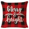 Christmas Pillowcase, Home Bedside Cushion, Linen Short Plush Printed Halloween Sofa Pillow