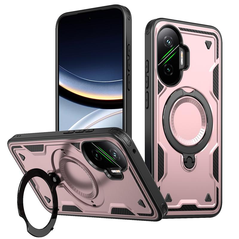 Чехол для Xiaomi POCO F7 5G, военный противоударный жесткий ПК+ТПУ, 360° регулируемое кольцо-подставка на задней панели для Little F7