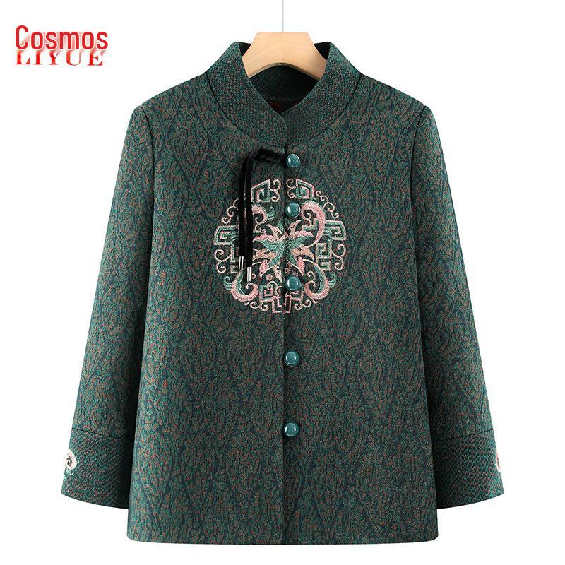 Осеннее шерстяное пальто для женщин среднего и пожилого возраста