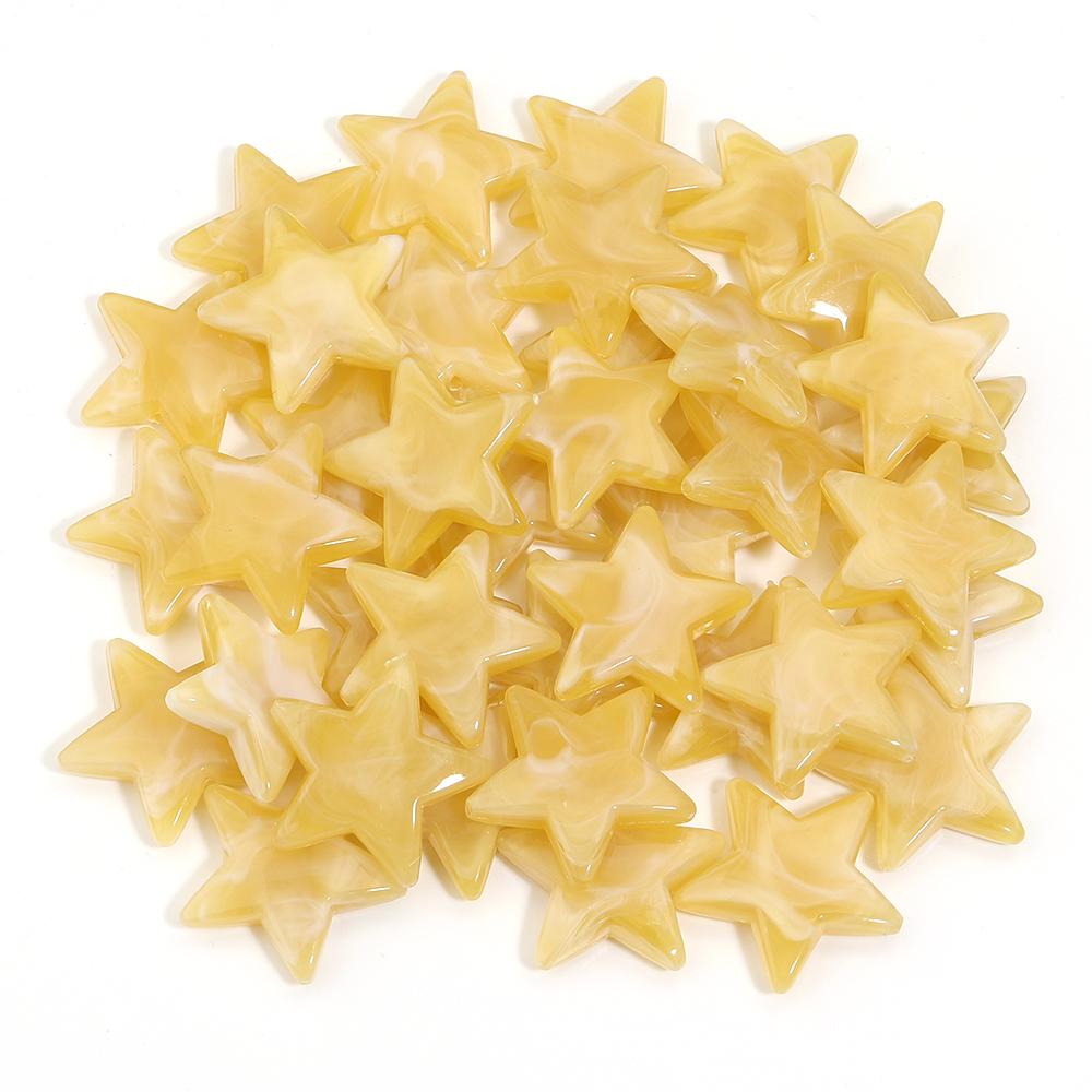 50pcs/lot 21mm Dual Color Acrylic Star Beads Loose Spacer Pentagram Beads For DIY Bracelet Phone Chain Jewelry Decor Accessories