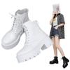 Med Heel Boots Women's Shoes Platform Round Toe Boots-Women Zipper Lace Up Luxury Designer Rubber Rock Autumn Ladies