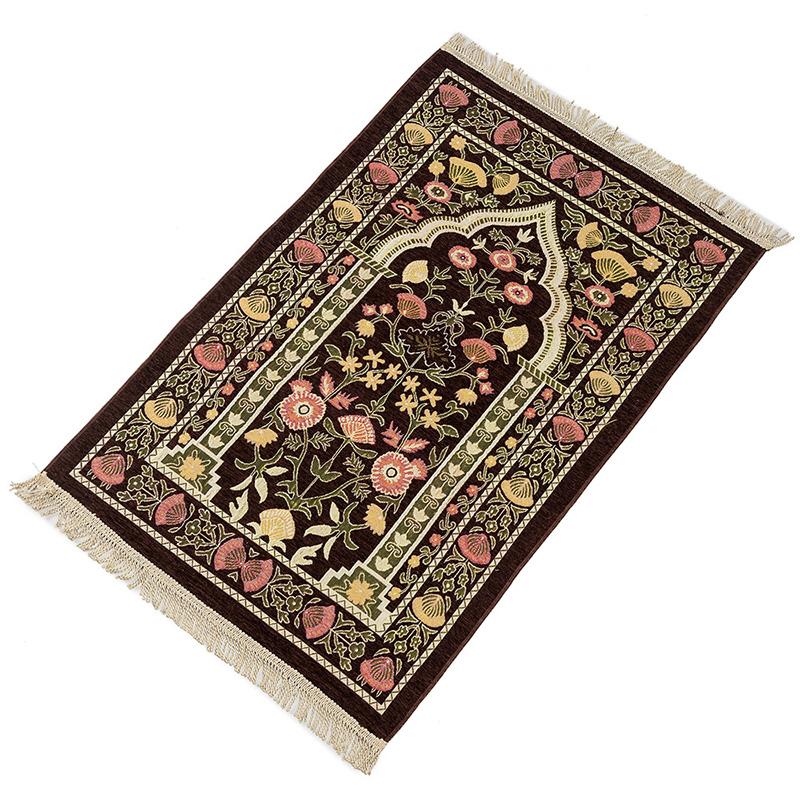 1PC Muslim Prayer Rug Worship Blanket Islamic Praying Mat Tassel Decor Thickened Islam Carpet Home Decoration KTY