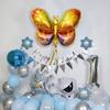 Большой шар-бабочка из алюминиевой фольги, красочный шар-бабочка, украшение для дня рождения, свадьбы, детского душа, детская игрушка