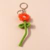Aihua Hot New Handmade Knitted Keychain Keyring For Women Girl Cute Crocheted Flower Pendants Car Key Ring Handbag Charms Gifts