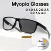 Unisex Fashion Full Frame Photochromic Myopia Glasses Outdoor Sports Myopia Glasses High Definition Blue Light Blocking Glasses