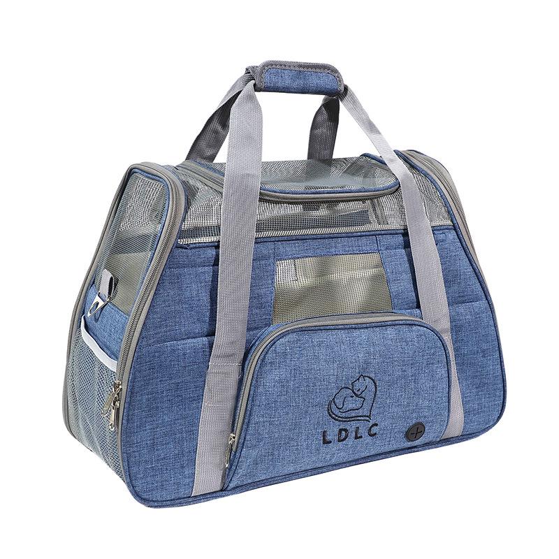 Qisheng LDLC Большая вместительная дышащая складная сумка для путешествий для домашних животных на одно плечо