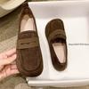 Модная обувь для женщин оптом коричневые повседневные балетки женская обувь модные замшевые лоферы мягкая подошва нескользящие женские туфли