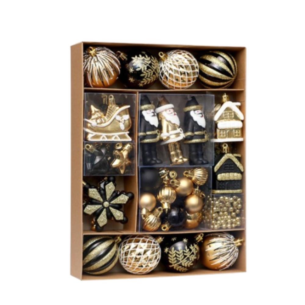 50pcs Reusable Electroplated Christmas Hanging Balls Xmas Tree Pendants Home New Year Festival Gift