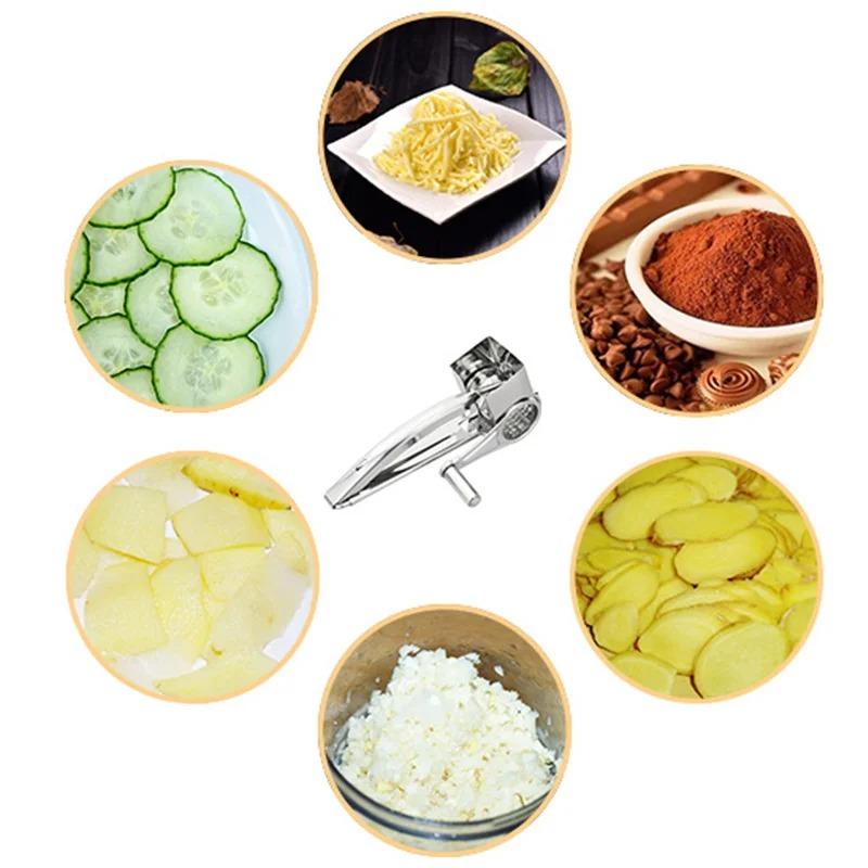 Вращающаяся терка для сыра 4 в 1 - Измельчитель из нержавеющей стали для пармезана, масла, орехов | Кухонный гаджет Многофункциональный набор инструментов