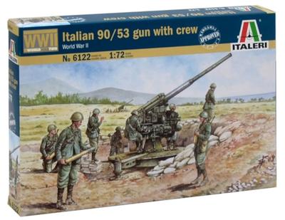 PLATZ Italeri WW2 Италия Зенитное орудие Пластиковая модель IT6122 1/72 90/53 с артиллерией (Пушка)