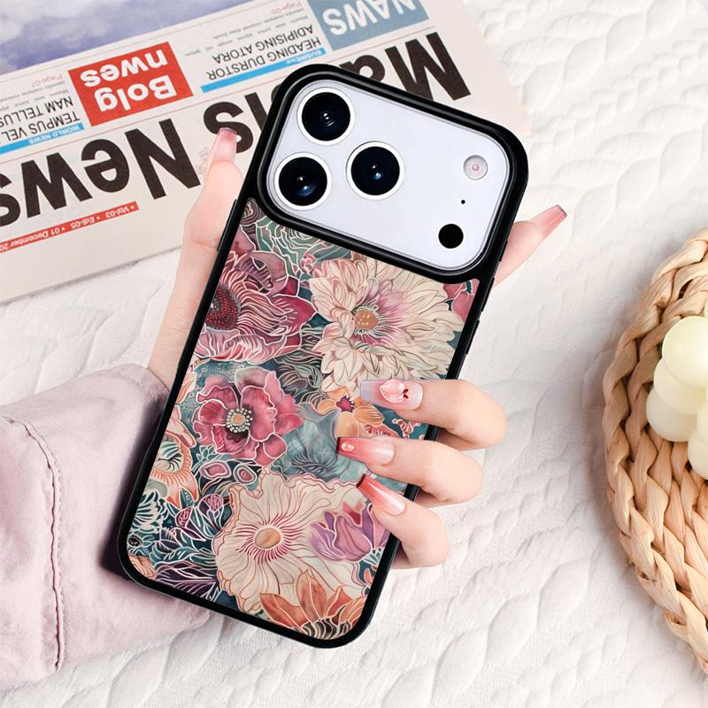 Чехол для телефона "Полночный Цветок" для IPhone 17 16e 15 14 13 12 11 Pro Max Air Mini Мягкий Защитный Чехол