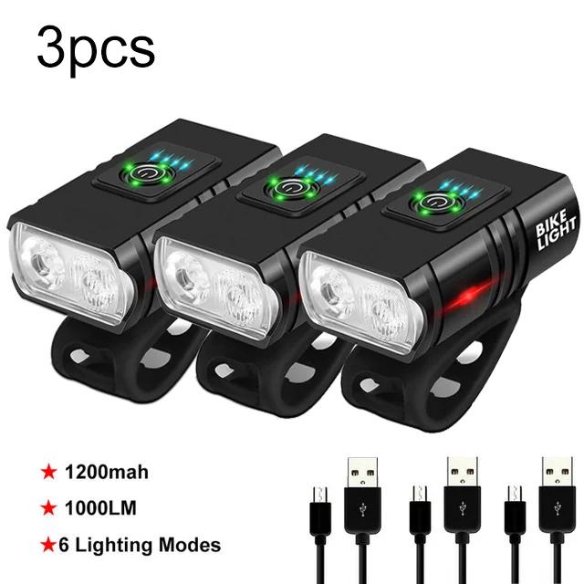 Велосипедный фонарь 2T6 LED передний USB перезаряжаемый горный велосипедный фонарь 1000LM велосипедный фонарь фонарь велосипедные аксессуары задний фонарь