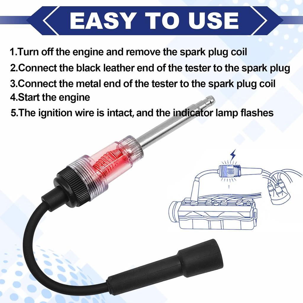 2023 Repair Tools Ignition System Coil Engine Test Car Spark Plug Tester In-Line Igniton Spark Tester Autos Diagnostic Test Tool