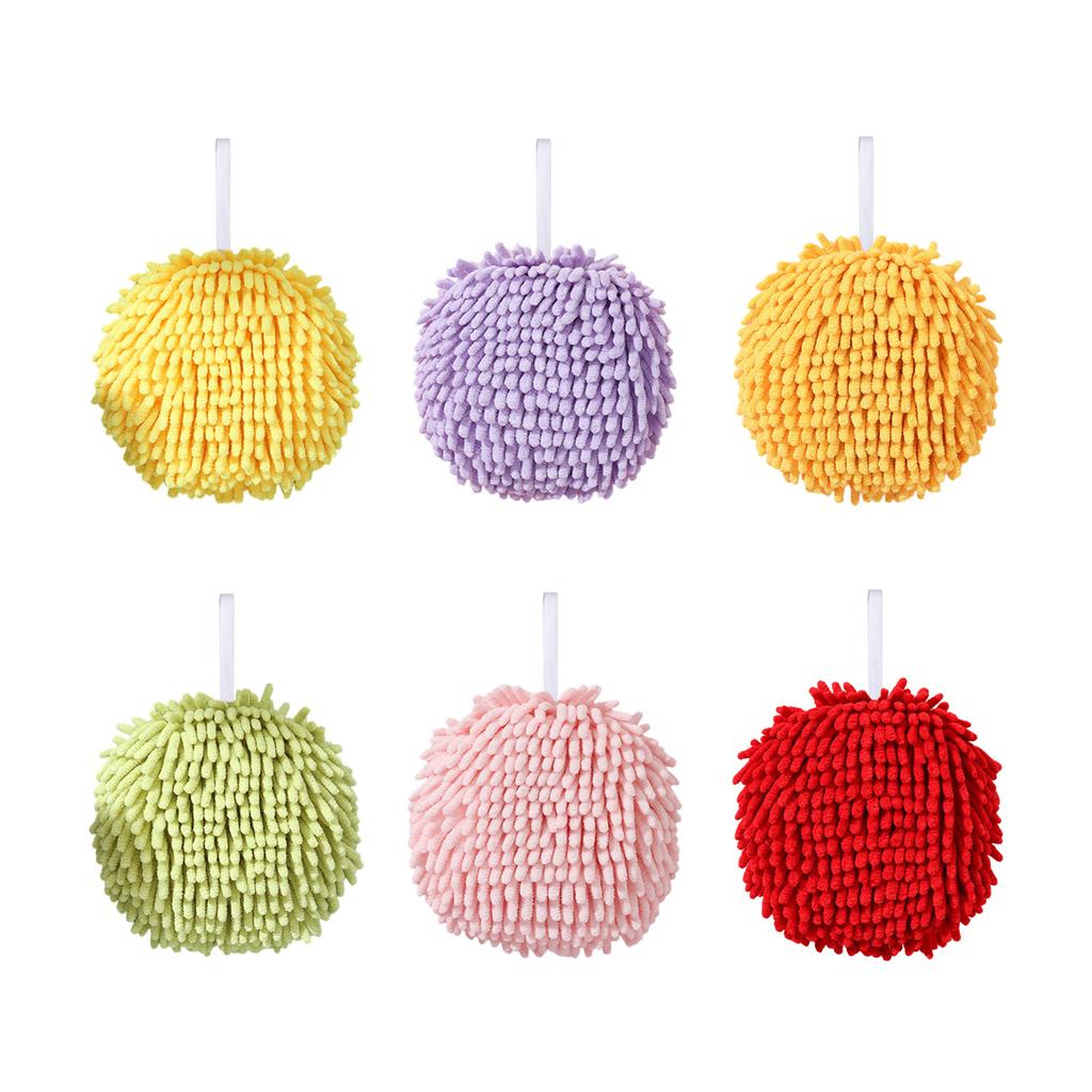 Шениловое ручное полотенце Микрофибра Мяч для рук для ванной и кухни Быстросохнущее Сильно впитывающее Дизайн Разноцветное