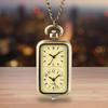 Exquisite Watch Bronze Keychain Pocket Watch Square Retro Double Time Movement Quartz Watch Without Cover Antique Style Pendant