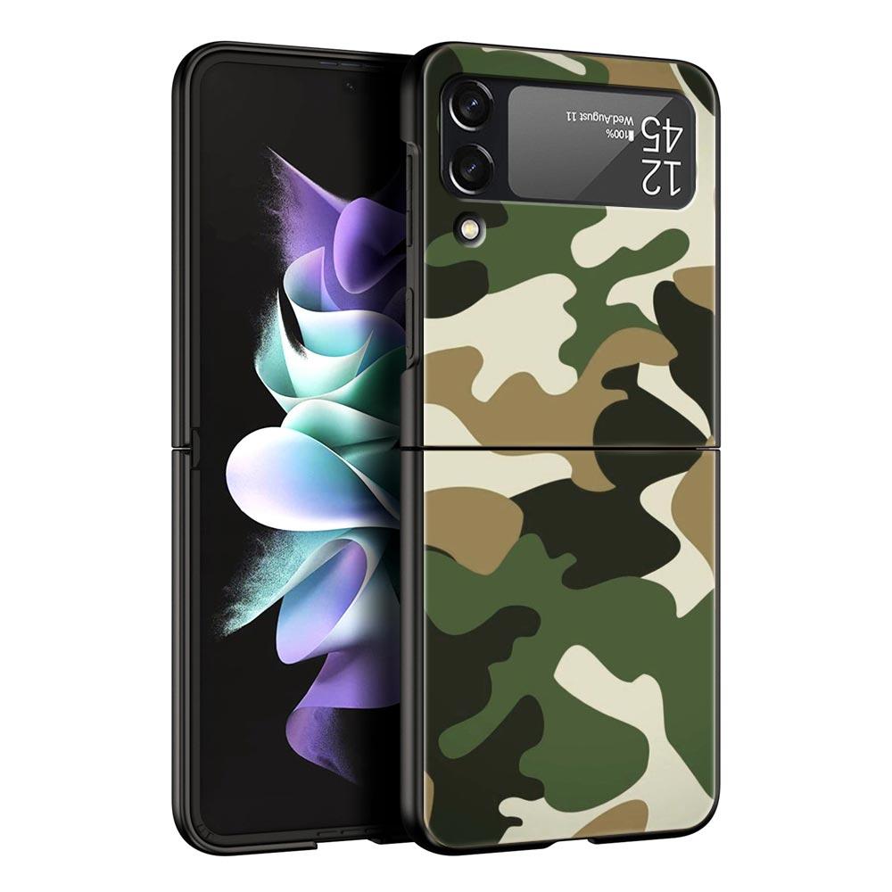Камуфляжная Военная Армейская Чехол-Бампер Для Samsung Galaxy Z Flip 6 5 4 3 Корпус Для Samsung Z Flip3 Flip4 Flip5 Жесткий PC Чехол