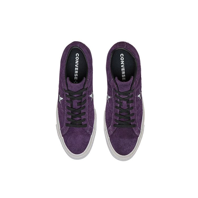 Converse Серия One Star Удобные Универсальные Низкие Кеды из Канваса Унисекс Бело-Фиолетовые 165954C