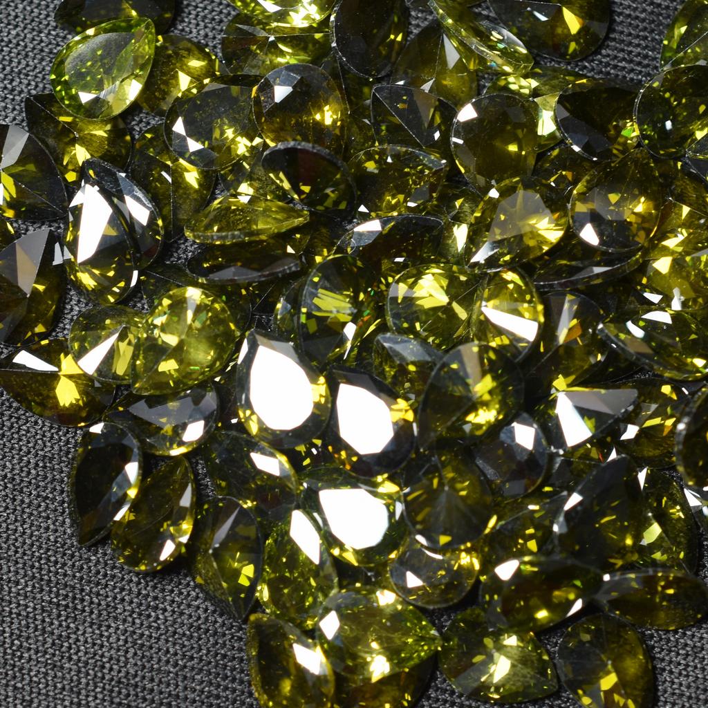 Natural Green Sapphire Loose Gemstone 51 pcs Lot Pear Cut 6x5 Size September Birthday Birthstone