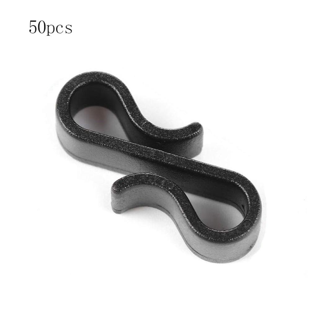 50pcs Multifunctional S-shaped Light String Hook Clip Firm Gutter Hooks Plastic Black/White Elastic Tightening Hooks Christmas