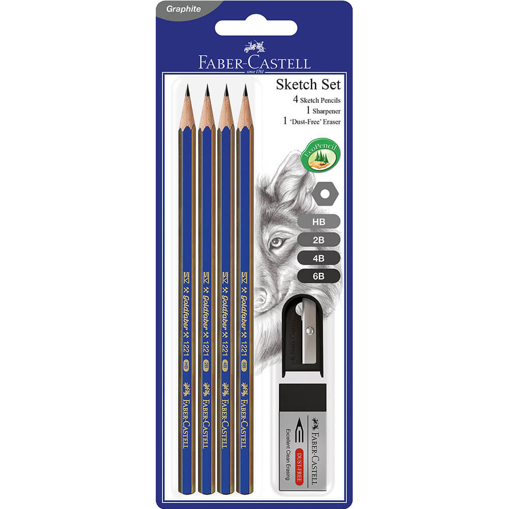 Набор графитовых карандашей для эскизов Faber-Castell Goldfaber