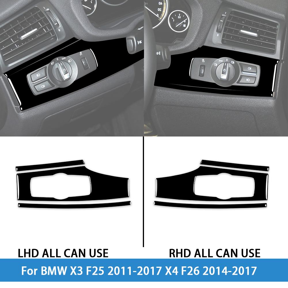 dsgur6 For BMW X3 F25 2011-2017 X4 F26 2014-2017Car Accessories Piano Black Interior Air Vent Taillight Console Trim Modified Sticker