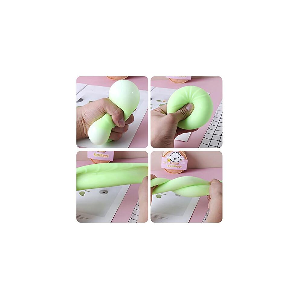 4 PCS Colorful Dumpling Squishy Stress Balls Fidget Sensory Toy,Squeeze Dough Ball Stress Relief Hand Toy,Anti-Anxiety Bun with Food Steamer Stretchy
