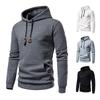2024 New European Men's Quilted Plaid Cotton Hooded Sweatshirt