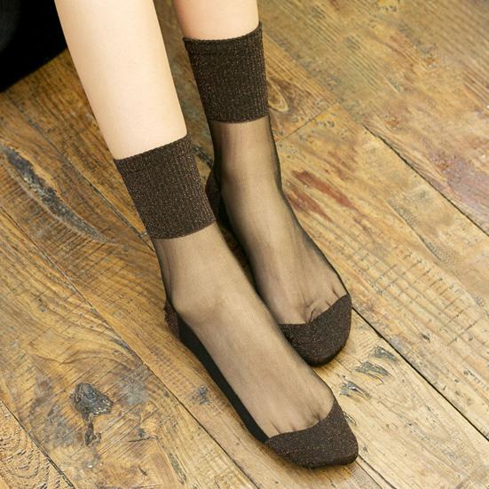 Yousheng 10 пар женских прозрачных блестящих носков до щиколотки, шелковистые прозрачные блестящие носки, ультратонкие блестящие короткие носки для весны и лета