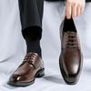 Мужская повседневная деловая офисная формальная обувь большого размера на шнуровке дерби черная коричневая из натуральной кожи кроссовки трендовая обувь