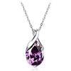 Женское колье-колье с фиолетовым цирконием и каплевидным кулоном, благородное ювелирное изделие, подарок